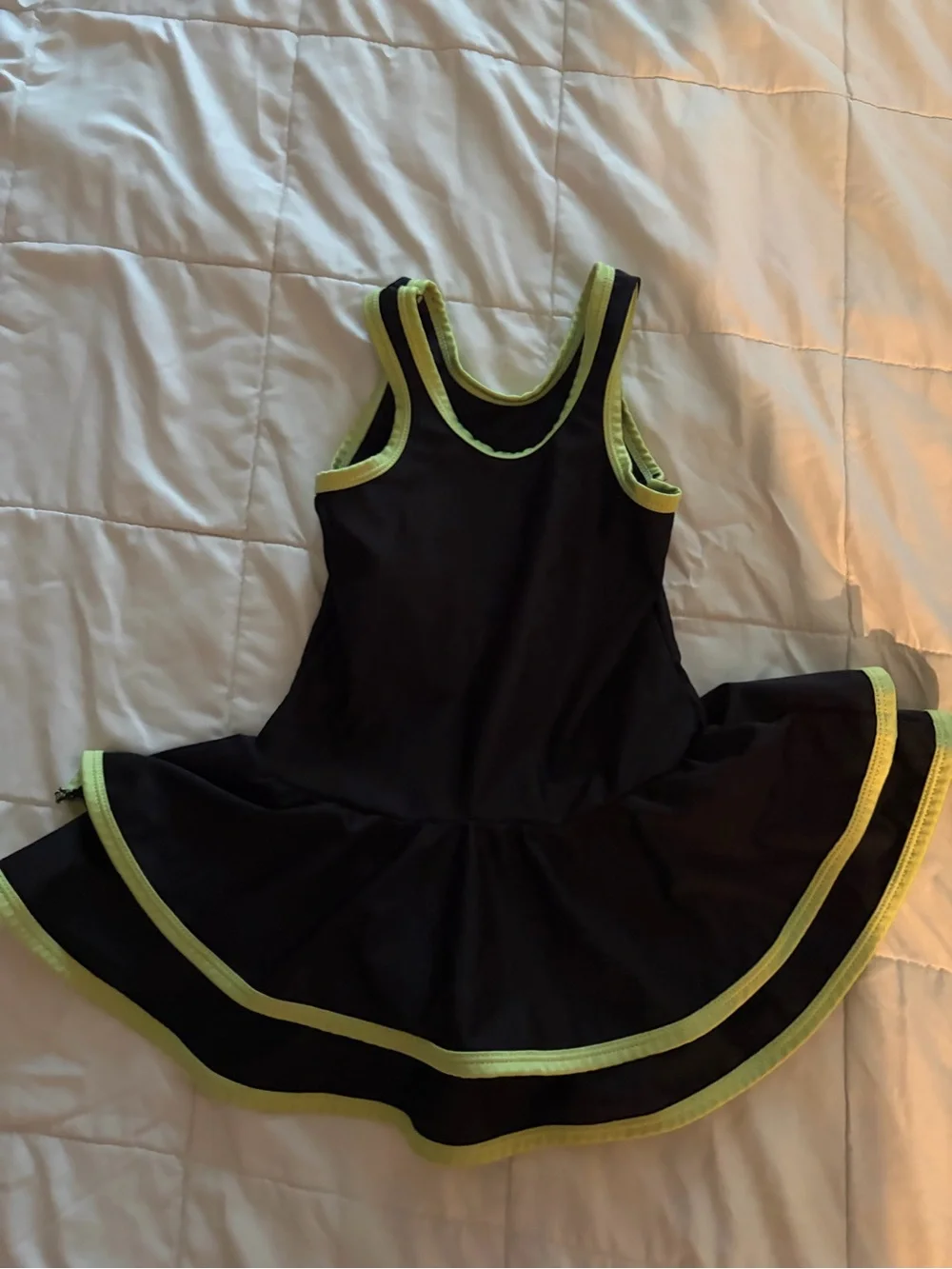 Kids Black and Lime Trim Tutu Dress - Brand Unknown